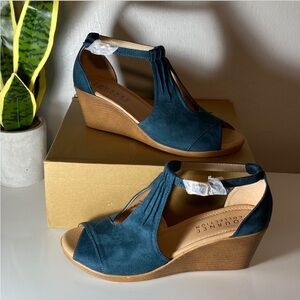 Journee Collection Teal Wedge Sandals